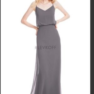 Bill Levkoff Pewter Bridesmaid Dress, Size 8